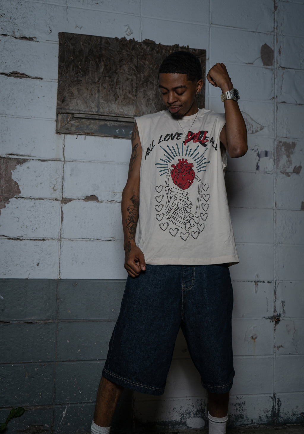 All Love Kill All Tee Sleeveless Cream Tee