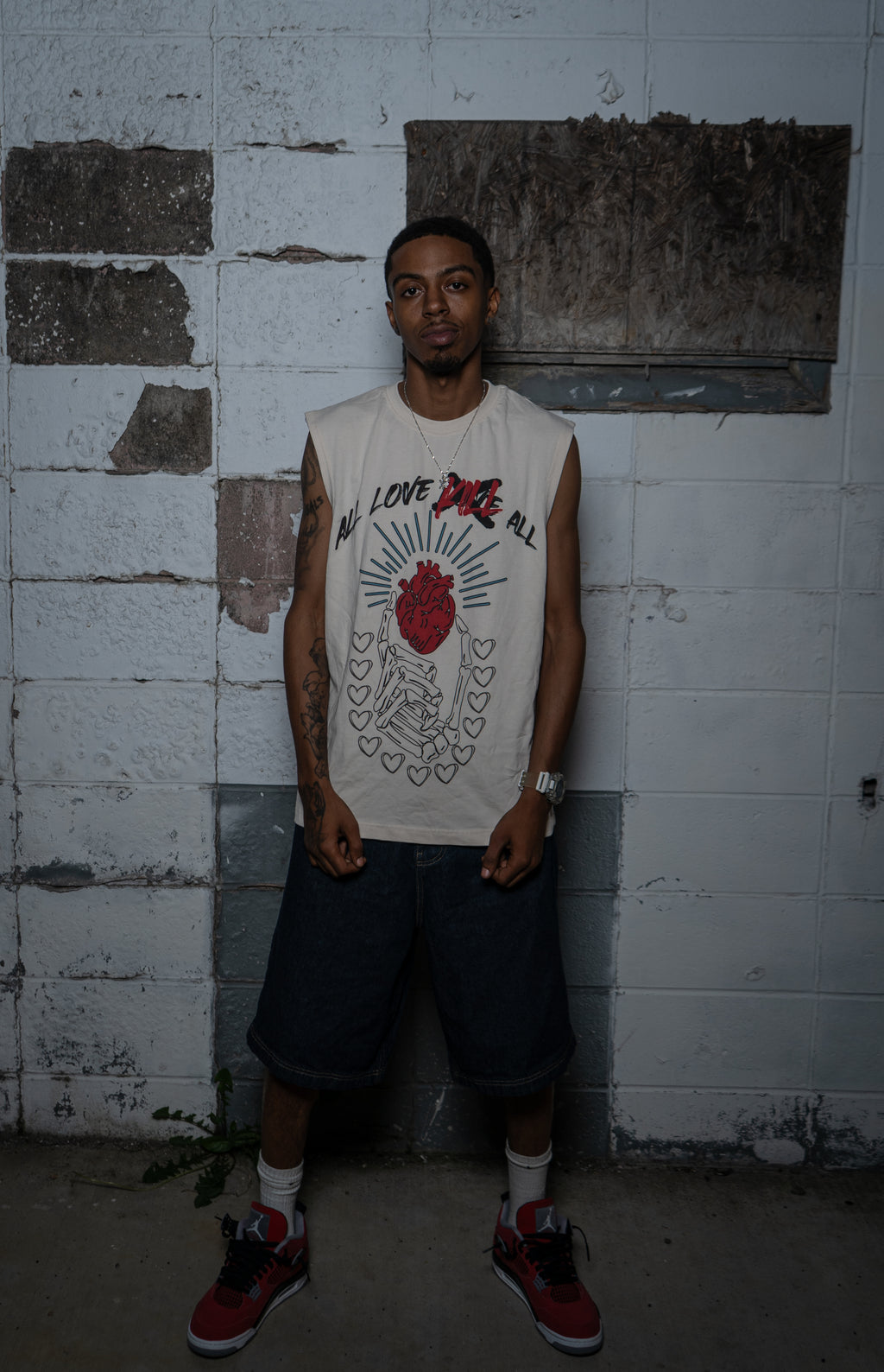 All Love Kill All Tee Sleeveless Cream Tee