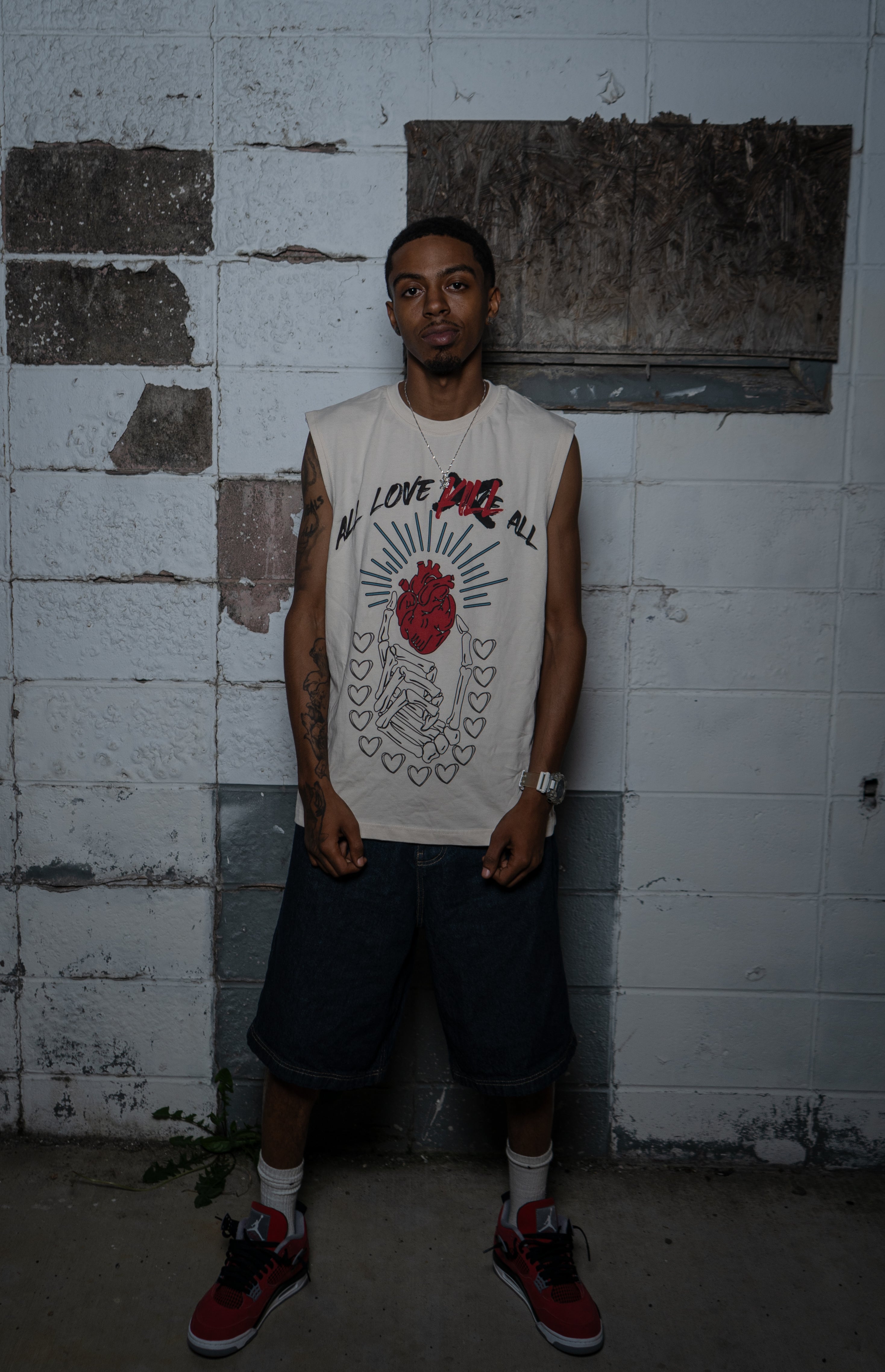 All Love Kill All Tee Sleeveless Cream Tee