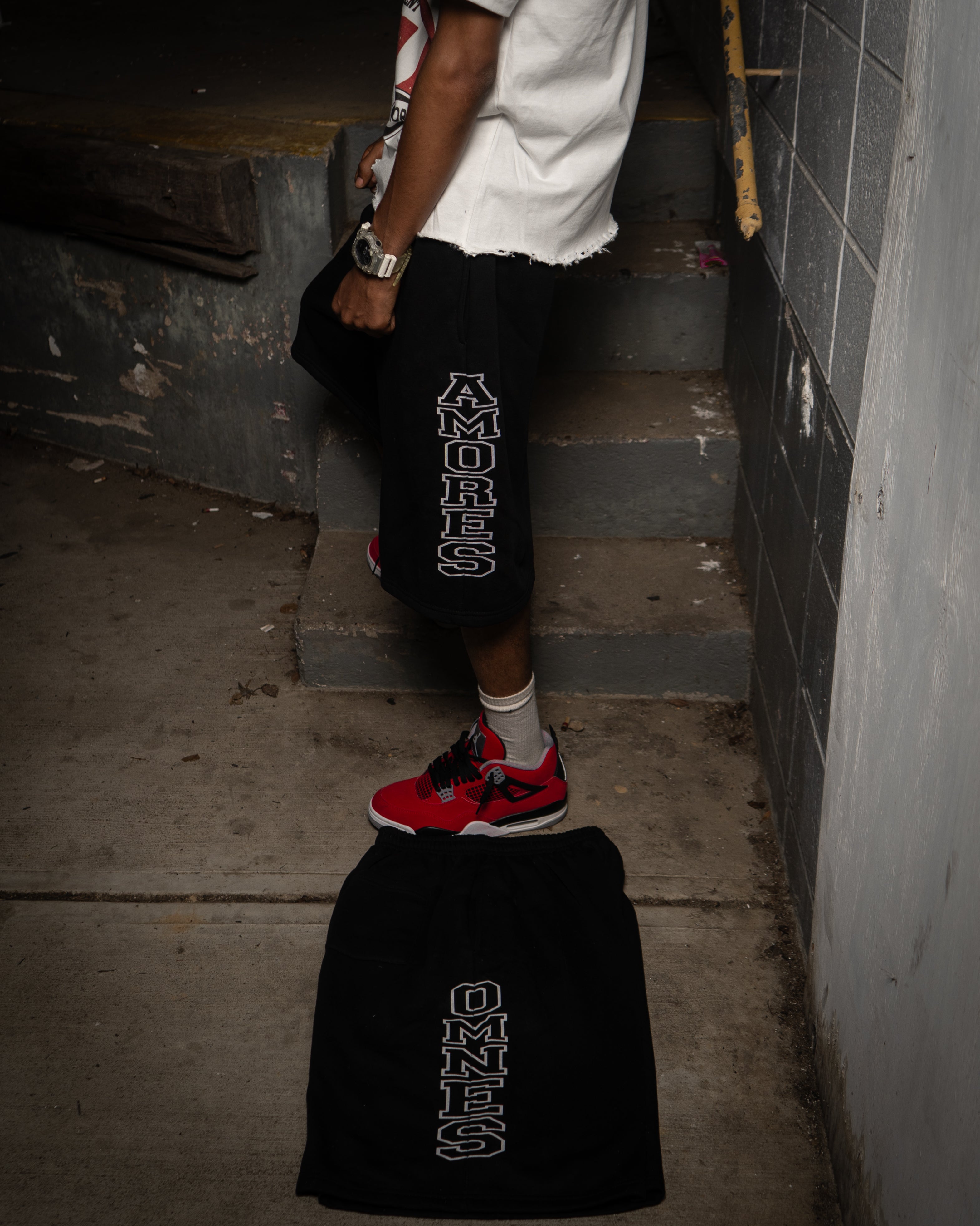 OA Letterman Shorts B&W