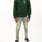 A.L.L.A. Forest Green Cross Hoodie